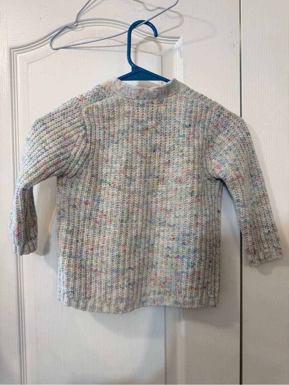 Old Navy Cream Speckled Knit Cardigan with Multicolor Flecks
